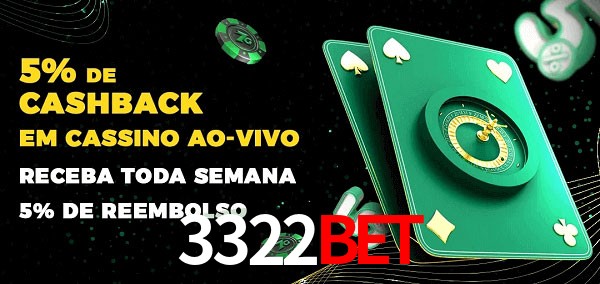 Promoções do cassino ao Vivo 3322bet